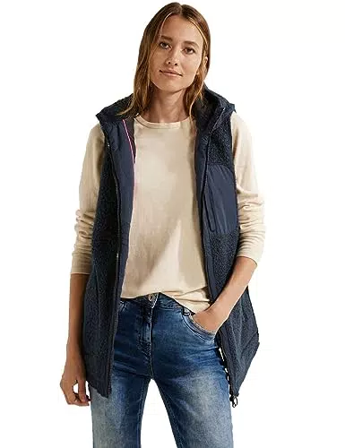 Cecil Damen Weste Hoodie - Tiefblau