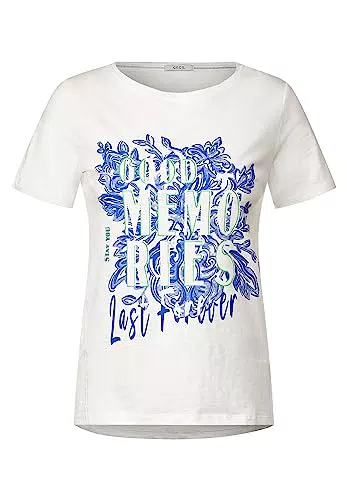 CECIL Damen B320175 Kurzarmshirt, Vanilla White, XXL EU
