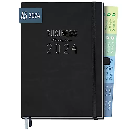 Chäff Business-Timer Deluxe 2024 A5 1 Woche 2 Seiten