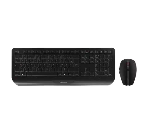 Cherry Gentix Desktop kabelloses Tastatur- und Maus-Set ergonomisches Design Schwarz