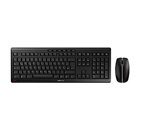 Cherry Stream Desktop Kabelloses Tastatur-Maus-Set, Deutsches Layout, 2,4 GHz Funk, Leiser Tastenanschlag, Wiederaufladbar