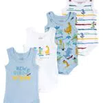Chicco Ärmellose Baumwoll-Bodys für Babys - Unisex (Packung mit 4)