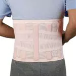 Rückenbandage mit 5 Stützstreben und verstellbaren Zuggurten aus atmungsaktivem Nylonstoff - Für Arbeitsschutz und Haltungskorrektur - Taille 35''-38''
