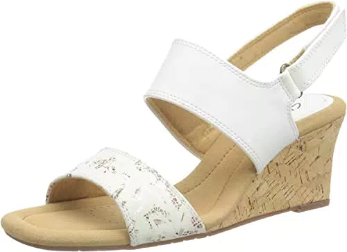 Clarks Damen Kyarra Faye Sandal, White Leather