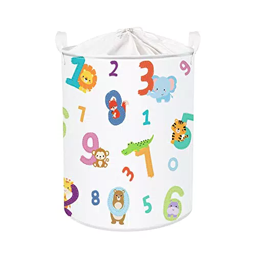 Clastyle Niedlich Interessante Tier Lernen Wäschekorb für Jungen Mädchen Wasserdicht Spielzeug Kleidung Würfel Aufbewahrungskorb für Kinderzimmer