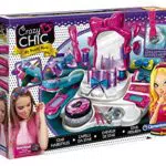 Clementoni Crazy Chic Star-Frisuren - Funkelnder Schönheitssalon für die Haare - Trendiges Beauty-Set mit buntem Haarschmuck & Friseurbedarf für Kinder ab 6 Jahren