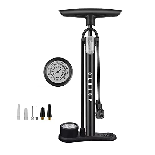 CLOLOP Fahrrad-Standpumpe mit Manometer, Fahrradpumpe Hochdruck 160 PSI