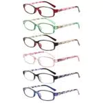 COJWIS 6 pack Lesebrille Blaulichtfilter Brille für Damen und Herren Federscharnier Lesehilfe Blendfreie UV Brille