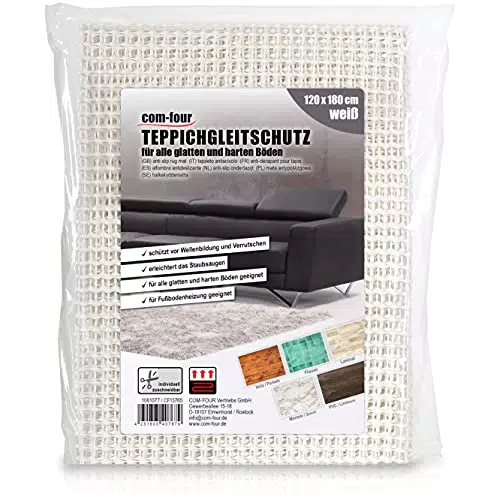COM-FOUR® Antirutschmatte für Teppichunterlage 180x120 cm - Rutschfeste Matte - Schubladenmatte