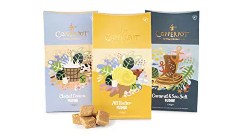 Copperpot Cornish Fudge Geschenkbox | Butter Fudge, Gesalzenes Karamell & Clotted Cream | Glutenfrei & Vegetarisch
