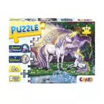 CRAZE Puzzle Mystic Lake mit Glitzerdruck und Diamanten-Aufkleber - Puzzle für Kinder ab 8 Jahren