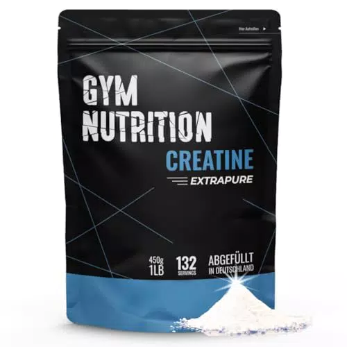 Vegan Creatin Pulver mit Vitamin B6 - Hochdosiertes Kreatin Monohydrat - 100% Rein & Ultra Pure - 450g - Made in Germany
