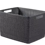 Curver Juliet Jute Korb aus recyceltem Kunststoff - Rechteckig - Dunkelgrau - 20 Liter