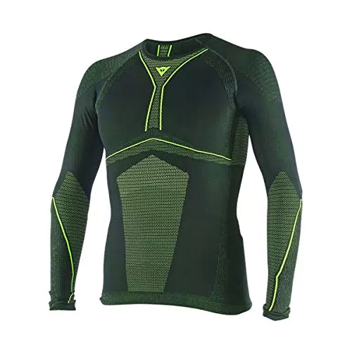 Dainese-D-CORE DRY TEE LS, Schwarz/Fluo-Gelb, Größe XS/