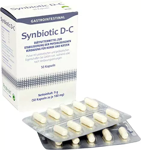 Dechra - Synbiotic D-C Diätfuttermittel Kapseln für Hunde/Katzen 50-Stücke