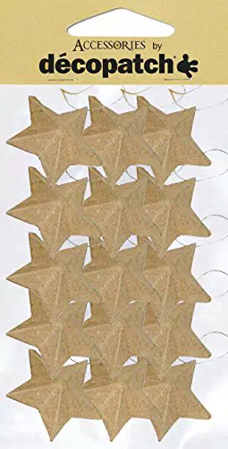 Décopatch AC355O 15 Sternen aus Pappmaché, 2 x 4 x 4 cm