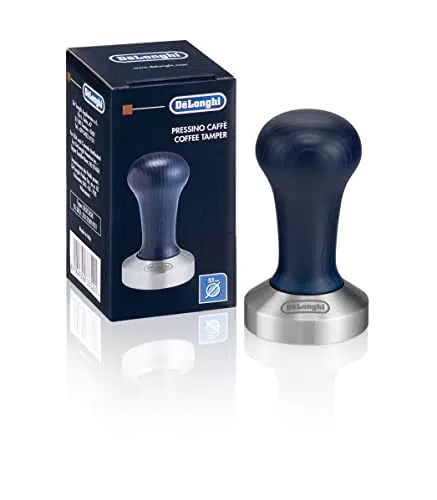 De'Longhi Kaffee-Tamper aus Edelstahl mit Holzgriff