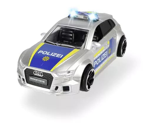 Dickie Toys Audi RS3 Polizeiauto mit Straßensperreund Pylone