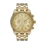 Diesel Herrenuhr Split, Chronographenwerk, 51 mm, goldenes Edelstahlgehäuse mit Edelstahlarmband