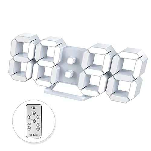 Digitale LED-Wanduhr mit 3D-Wecker und Fernbedienung