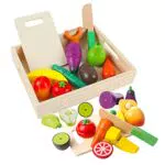 Holz Küche Kinder Spielzeug Set: Schneide Obst und Gemüse, Kochsimulation für Vorschulkinder