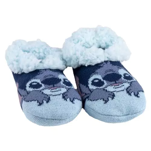 Disney Stitch Hausschuhsocken Slipper, Blau, 28/ Schmal