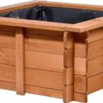 Hochteich Square aus robustem Holz für Garten/Terrasse/Balkon - Inkl. Teichfolie