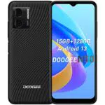 DOOGEE N50 - Smartphone ohne Vertrag mit Android 13, 15GB RAM, 128GB ROM, 6,52 HD+ Display, Octa-Core, 50MP+8MP Kamera, Dual SIM, Face ID, Fingerabdruck, GPS, 4200mAh Akku - Schwarz