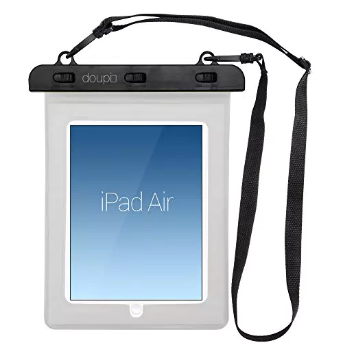 doupi wasserdichte Schutztasche 280x210mm für 9/10 Zoll Tablet Touchscreen Funktion Wasserfest Schutzhülle Waterproof Water Resistant Beach Bag Weiß
