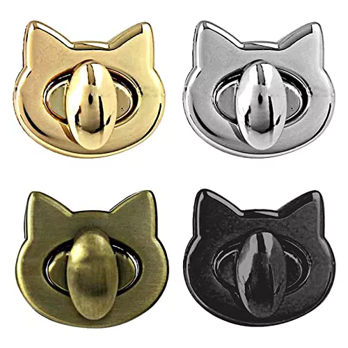 "Katzenkopf Twist Turn Lock für Taschen - Steckschloss für DIY Taschen und Handtaschen"