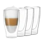 DUOS Latte Macchiato Gläser Set 4x310ml, Doppelwandige Gläser Latte Macchiato