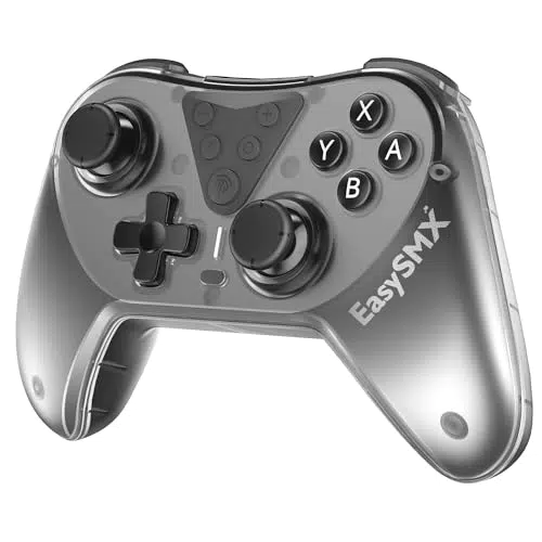 EasySMX Wireless Switch Controller mit Hall Joystick Controller für Switch/Switch Lite/- OLED mit Programmiere Taste&Doppelschalendesign&Dual Vibration&Turbo&Aufwecken&6 Achse Gyroskop-Schwarz