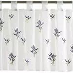Elbersdrucke transparente Bistrogardine Lavender 10 weiß-violett 48 x 140 cm Scheibengardine für Küche Küchenfenster Sichtschutz 198688