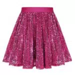Elegant A-Linie Glänzendes Pailletten Rock Lockere Passform Party Rock Prinzessin Rock Rosarot 10-12 Jahre