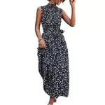 Sommerkleid Damen - Maxikleid Schulterfrei Gepunktet