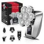 Elestyle Elektrischer Glatzenrasierer für Herren - Nass und Trocken Rasur, LED-Anzeige, 7 Rotierende Scherköpfe
