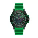 Emporio Armani Herrenuhr mit 3-Zeiger-Werk und Datum, Edelstahlgehäuse - Schwarz