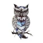 EROSPA® Temporäre Tattoo-Sticker mit Eulenmotiv - 10,5 x 6 cm