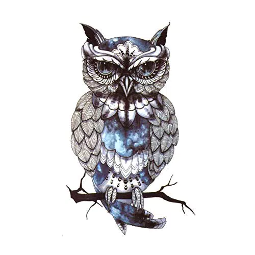 EROSPA® Temporäre Tattoo-Sticker mit Eulenmotiv - 10,5 x 6 cm