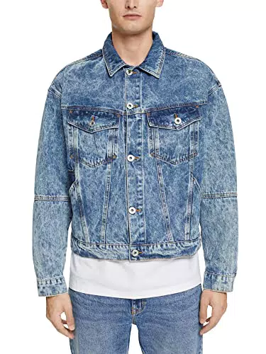 ESPRIT Herren 082CC2G307 Jacke, 902/BLUE MEDIUM WASH