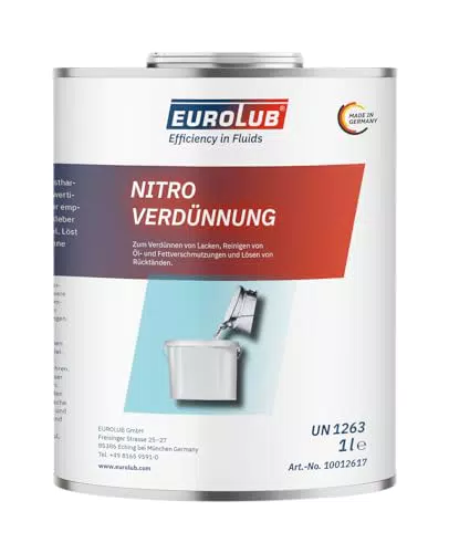 EUROLUB Nitroverdünnung - Hochwertiger Verdünner für Lacke, 1 Liter