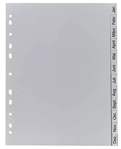 Exacompta Recycling Kunststoff-Register für DIN A4 - Januar-Dezember Taben - Blauer Engel