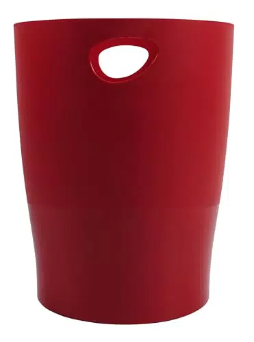 Exacompta ECOBIN Papierkorb 15 Liter mit Griffen - Modernes Design in karminrot