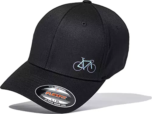 Fahrradmütze für Herren - Rennrad Cap für Mountainbike - Flexfit Cap - Schwarz
