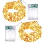 Lichterkette aus Kupferdraht mit 30 LED, batteriebetrieben, wasserdicht - Weihnachtsbeleuchtung für Innen und Außen