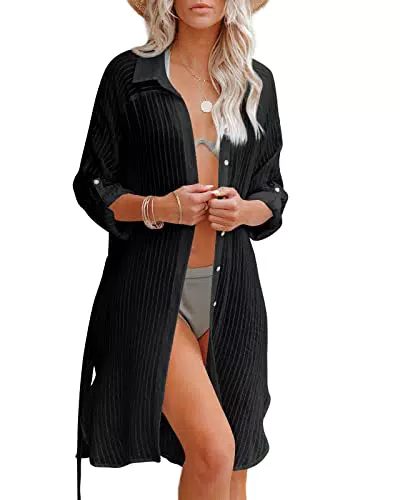 Strandkleid Damen Sommer - Langer Strandtunika Bikini Cover Up