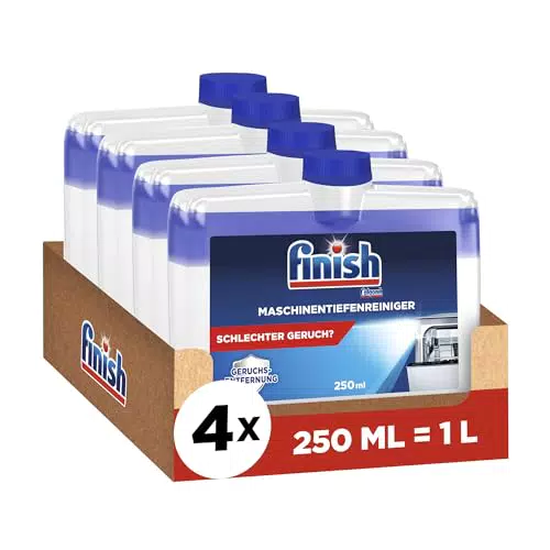 Finish Maschinenreiniger gegen Kalk und Fett für saubere Spülmaschine - Sparpack 4x250ml