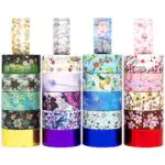 Floral Washi Tape Set 24 Rollen Dekoratives Masking Tape Japanische Papierbänder für Kunst und Handwerk