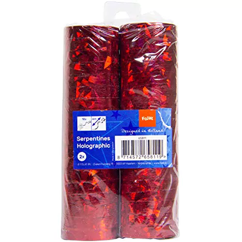 Folat Serpentines Holographic - Rote Partydeko