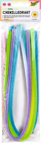folia 77897 - Chenilledraht, Pfeifenputzer, 10 Stück sortiert in pastell Farben